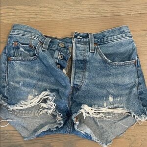 Levi's Distressed Blue Jean Shorts